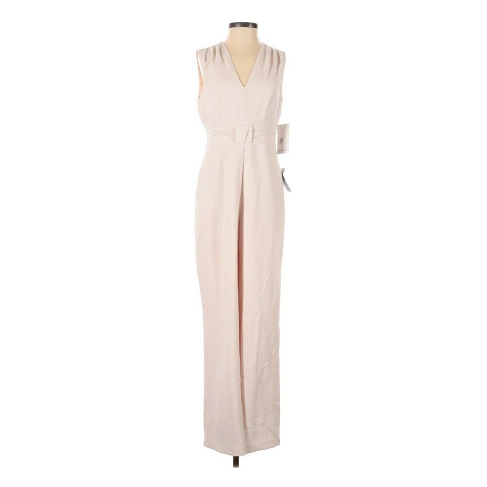 Harper Rose Ruched Jumpsuit Sleeveless V-Neck Bow & Tie light Pink Size 2P